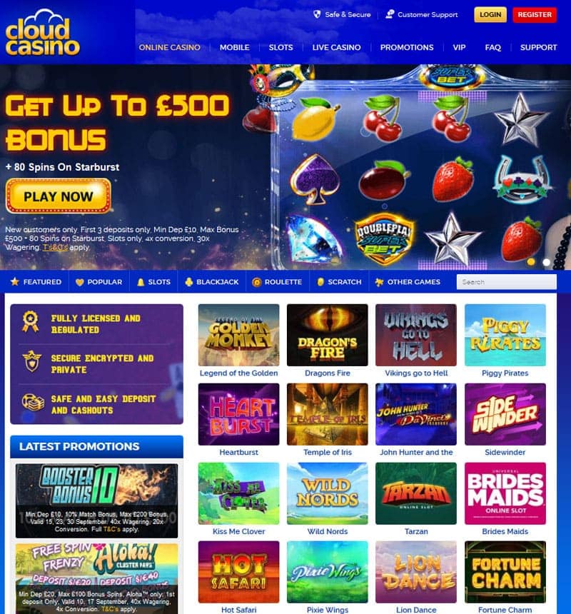 cloud casino no deposit bonus