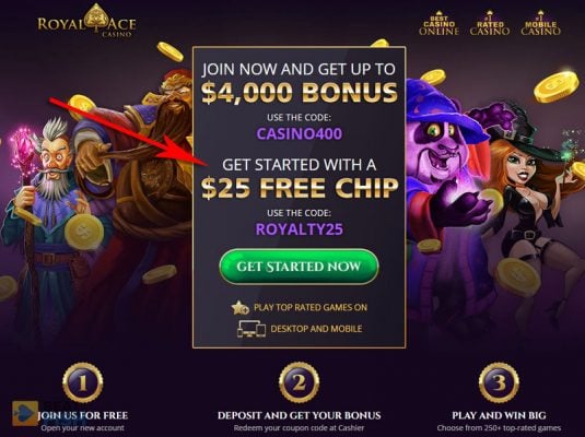 royal ace casino existing player spins code